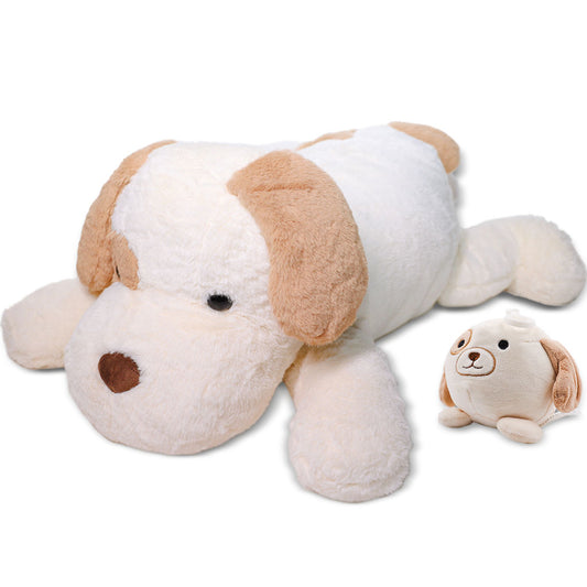 Luxury Large 6 lbs Weighted Stuffed Animal - Beige Dog